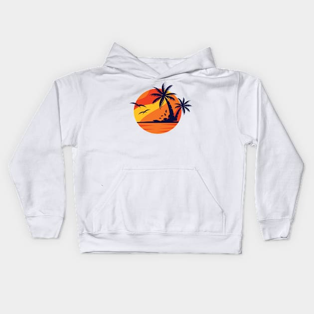 Summer sunset holidays design giftidea Kids Hoodie by Maxs